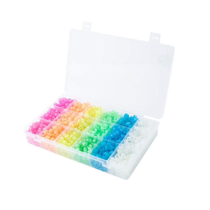 Glow-In-The-Dark Bead Set with Heart, Star, Pony Shapes - Craft Supplies
