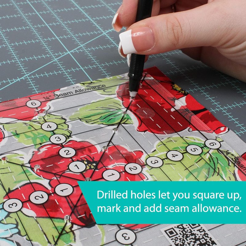 9-1/2 Inch Quilting Square Ruler for Fussy Cutting & Block Alignment