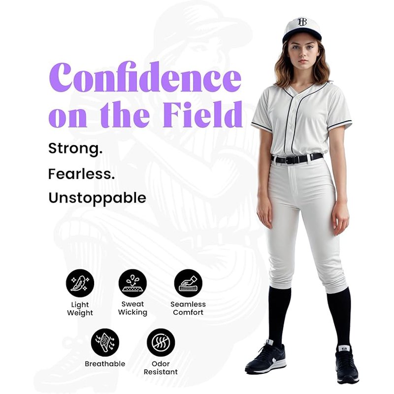 Women's Softball Pants with Zipper Fly & Mesh Panels - Performance Athletic Bottoms