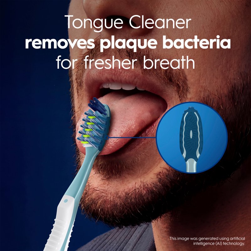 Manual Toothbrush Set with CrossAction Bristles for Deep Plaque Removal - 6 Pack