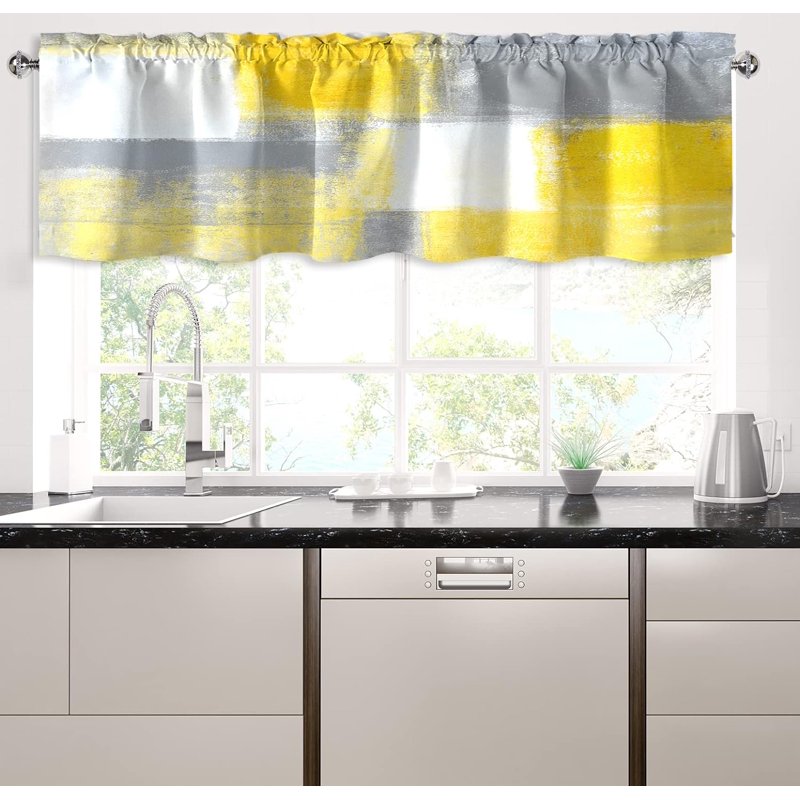 Kitchen Valances Window Treatments - Modern Half Curtain for Living Room & Bedroom
