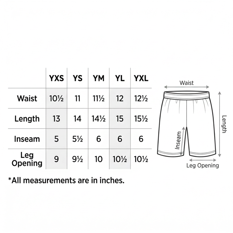 J4K Inc Youth Soccer Shorts Athletic Fit White XS - Lightweight Breathable Activewear, Child
