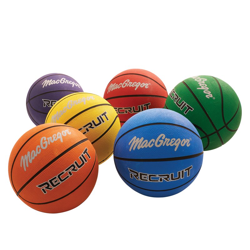 Indoor Outdoor Basketball Set 6 Pack - 22 Inch Rubber Basketballs for Kids