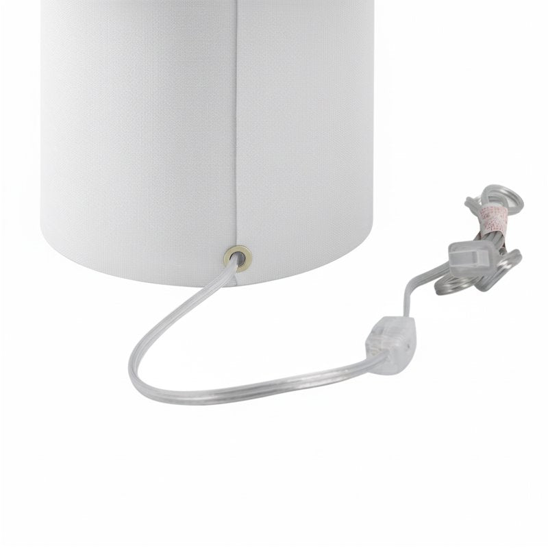 13-Inch White Linen Fabric Table Lamp with Inline Switch