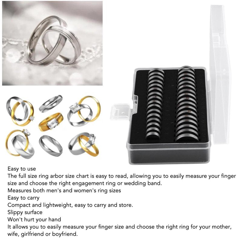 Portable Stainless Steel Ring Sizer Measuring Tool Kit for Jewelry Making