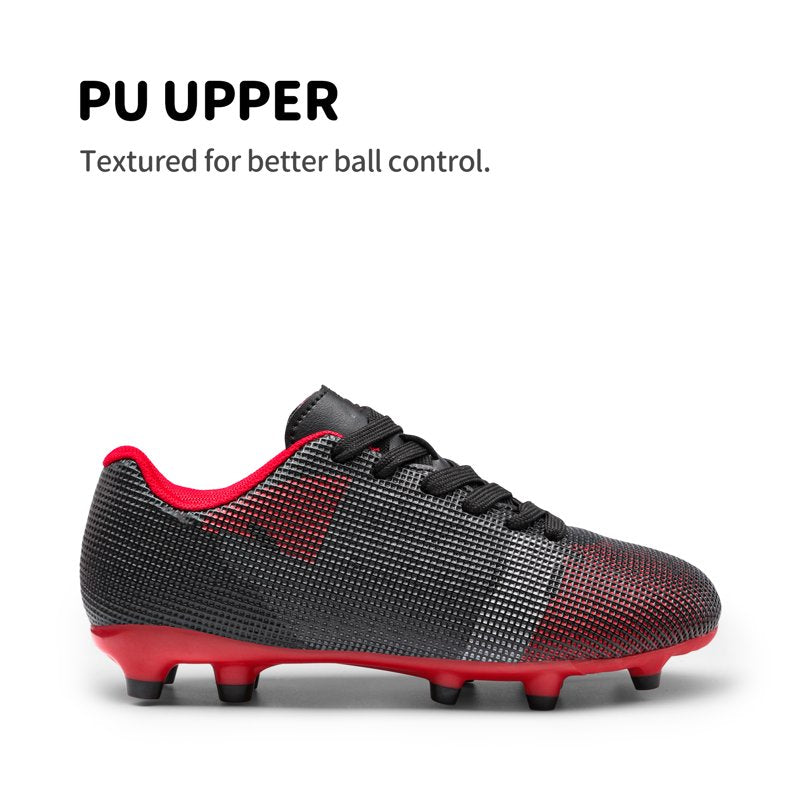 Dream Pairs Soccer Cleats for Kids - Black/Red, Size 1 (SDSO224K) Boys Girls