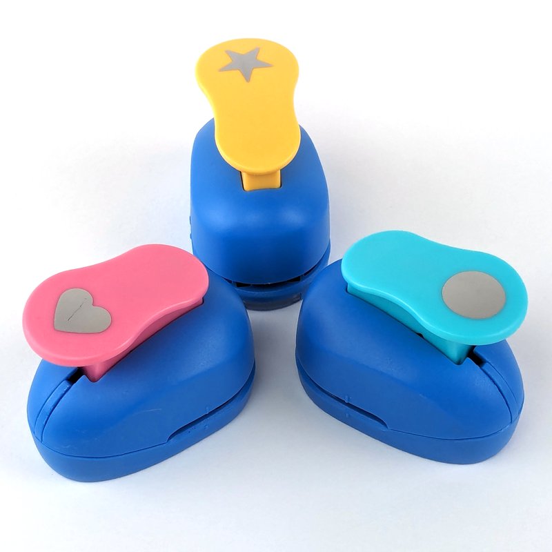 Kids Craft Punch Set with 3 Shape Hole Punchers for Arts and Scrapbooking