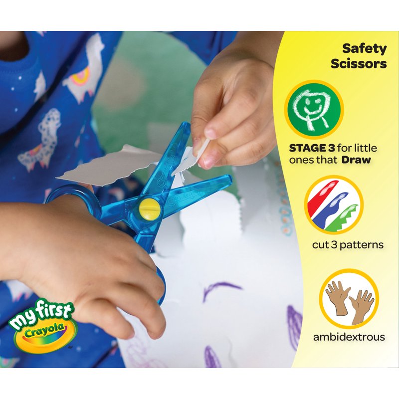Kids Safety Scissors Set - 3 Shapes, Toddler Art Supplies for Ages 3+