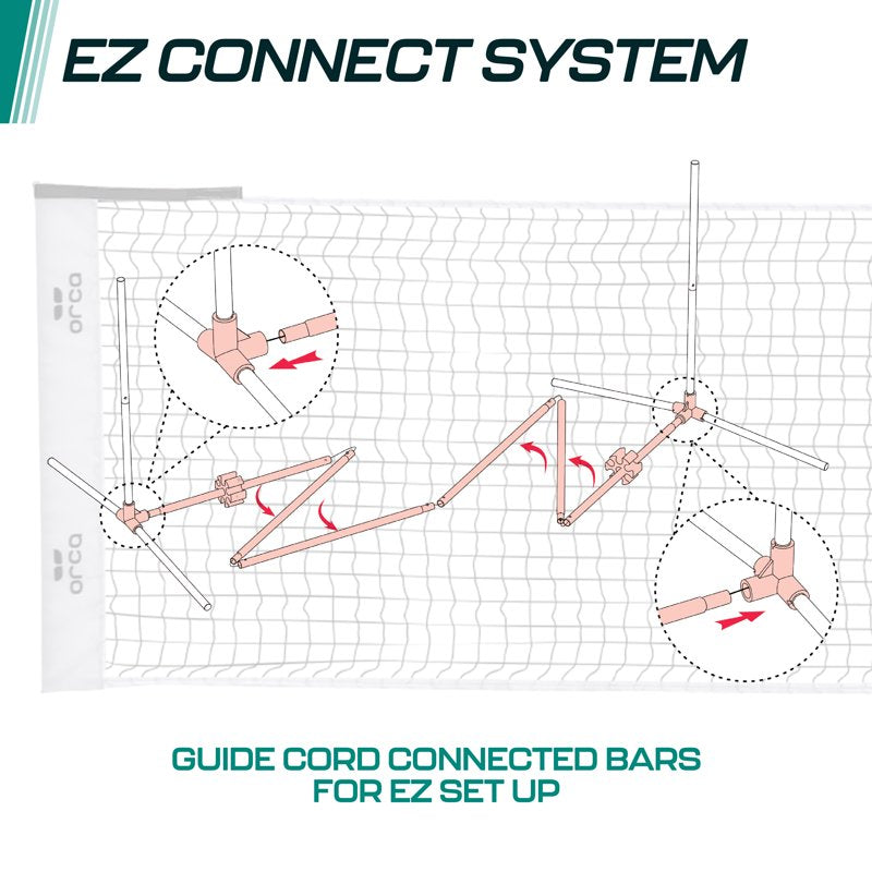 Half-Court Pickleball Net Set with Steel Poles, Paddles, Balls & Travel Bag by ORCA