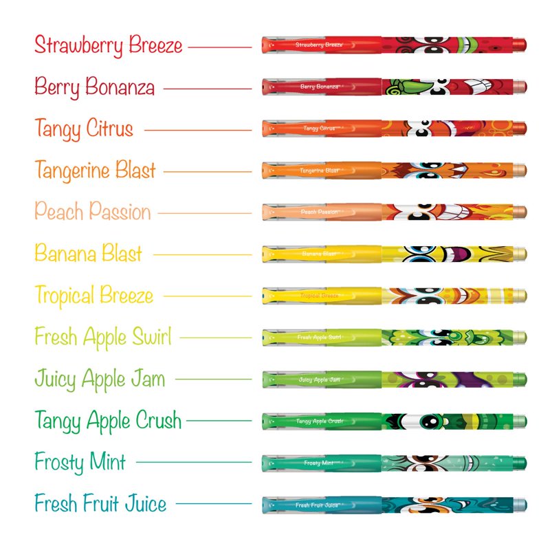 Scented Gel Pen Set with Neon Colors and Fruity Scents - 24 Pack