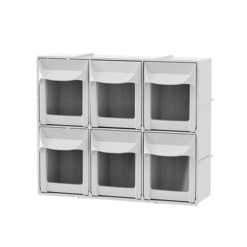 Wall-Mountable Clear Front Craft Storage Organizer with 6 Drawers
