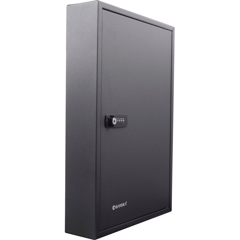 Key Lock Safe with Combination & Key Lock, 64 Key Hooks, Black