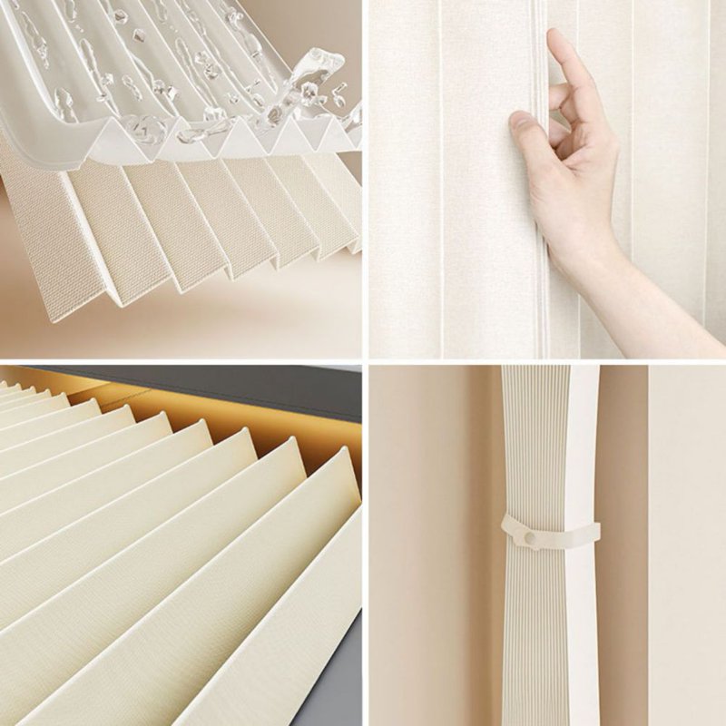 Pleated Doorway Curtain with Hooks for Room Dividers and Window Coverings
