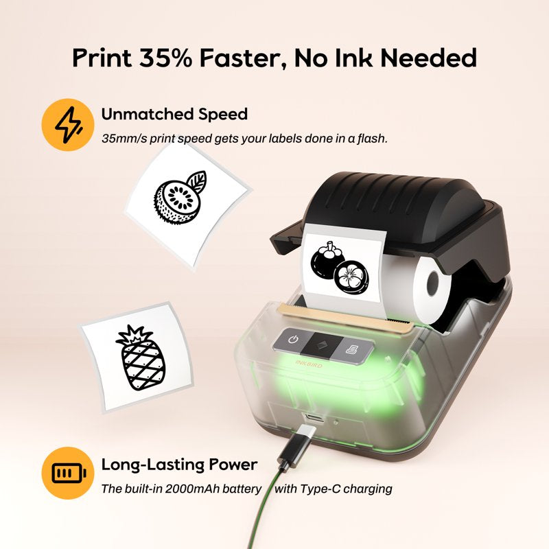 INKBIRD Bluetooth Portable Label Maker Machine with tape Thermal