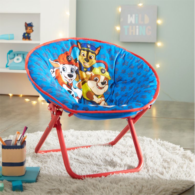 Paw Patrol 19" Toddler Mini Saucer Chair - Blue Polyester (Variation: Blue, Red, White, Multicolor)