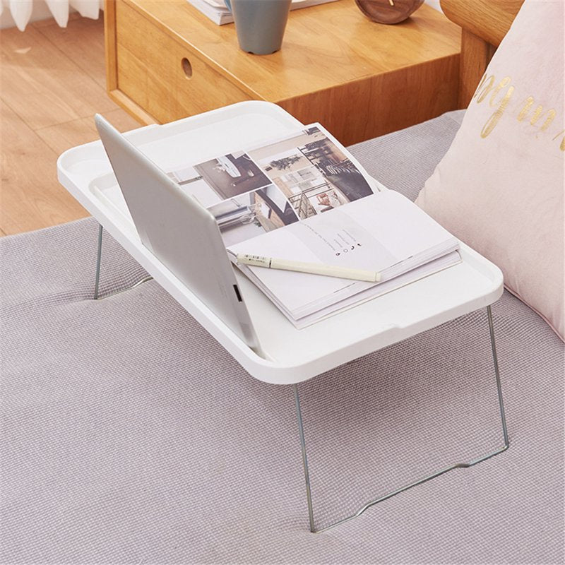 Foldable Laptop Bed Table with Storage Drawer & Water Bottle Holders - Multi-Function Couch Desk