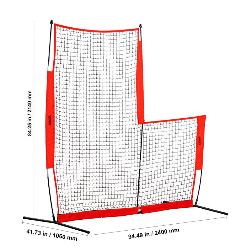 Portable Baseball Pitching Screen 7x7 ft Safety Net for Pitcher Protection