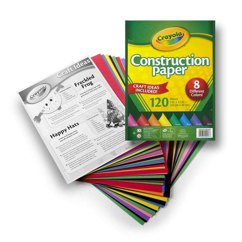 Construction Paper Set with 120 Sheets in 10 Colors for Arts & Crafts