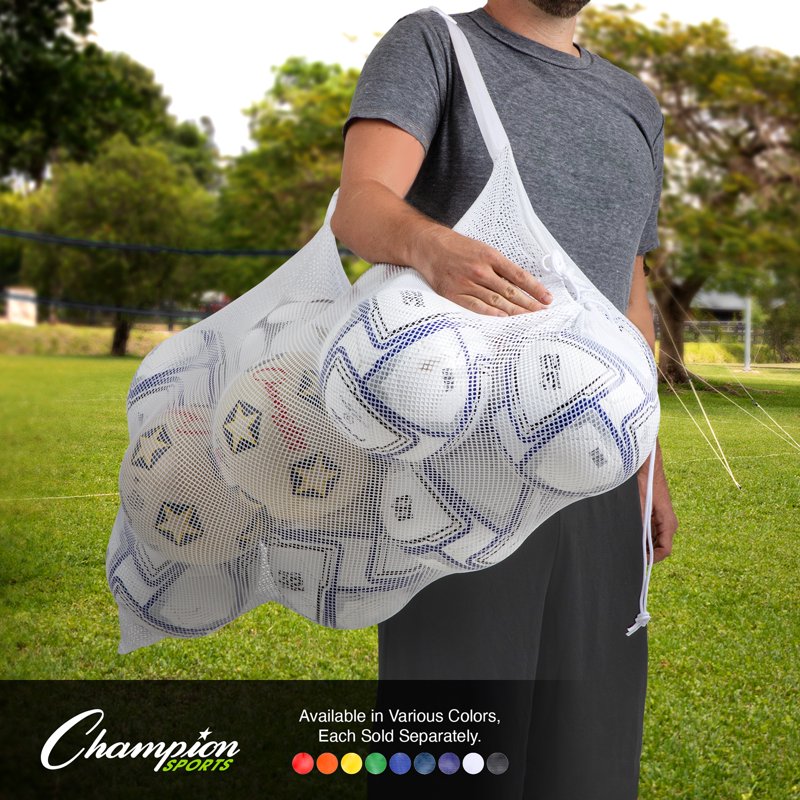Champion Sports Mesh Equipment Bag with Shoulder Strap 24" x 48" - Green