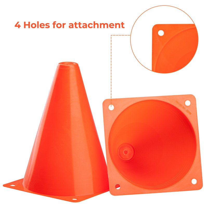9 Inch Agility Training Cones - 12 Pack Outdoor Sports Markers for Drills & Games