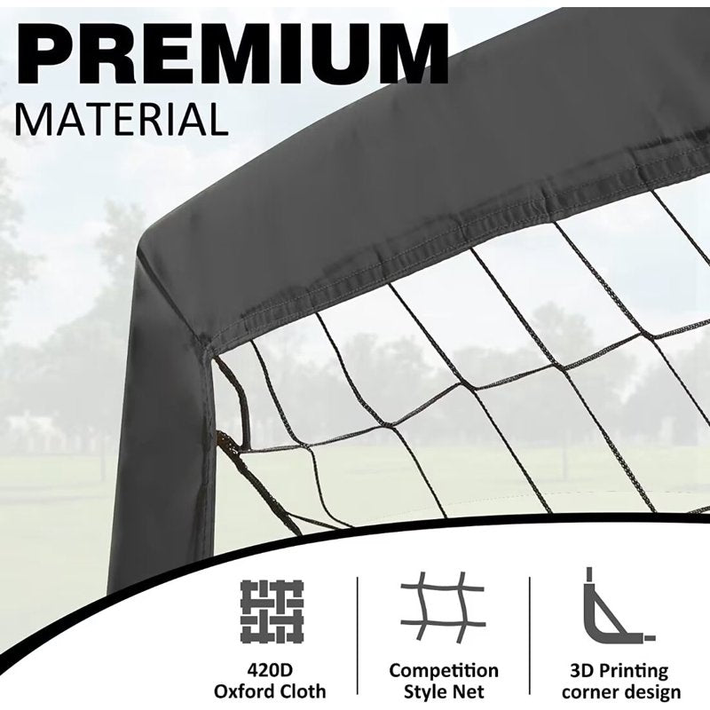 BOHEN 9x5 ft Portable Soccer Goal for Backyard with Carry Bag - Black, 2 Pack