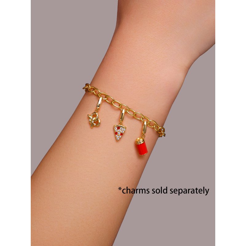 Cable Bracelet for Charms - 14KT Gold Plated Sterling Silver Jewelry