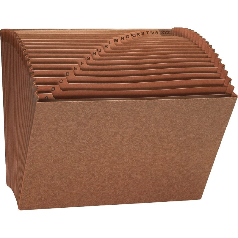 Expanding Files A-Z No Flap Brown Letter Size Office Organizer