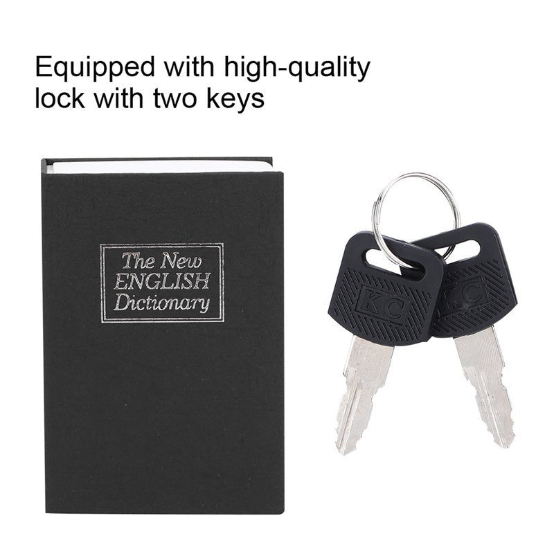 Mini Book Safe with Lock and Keys - Concealed Security Safe for Cash Jewelry