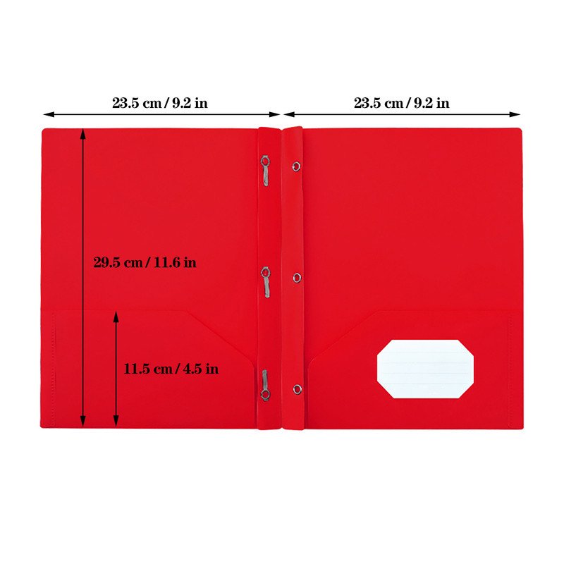 2-Pocket Plastic File Folders with Prongs - Colorful Heavy Duty Organizer Set