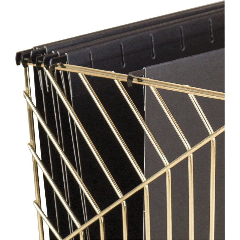 Gold Hanging File Basket for Office & Desk Organization