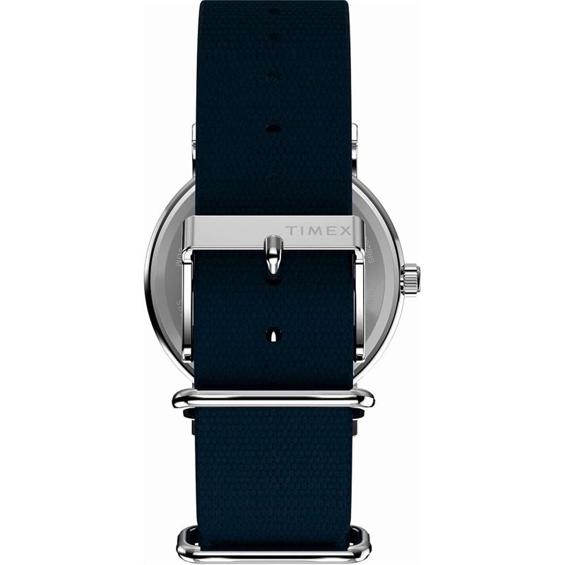 Timex Men's Peanuts Weekender Baseball Watch 38mm Blue Dial Silver Case