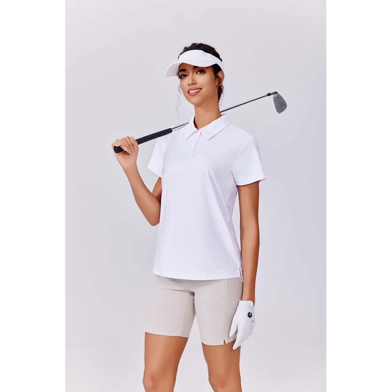 Women's Short Sleeve Golf Polo Shirt - Lightweight Quick Dry Athletic Top