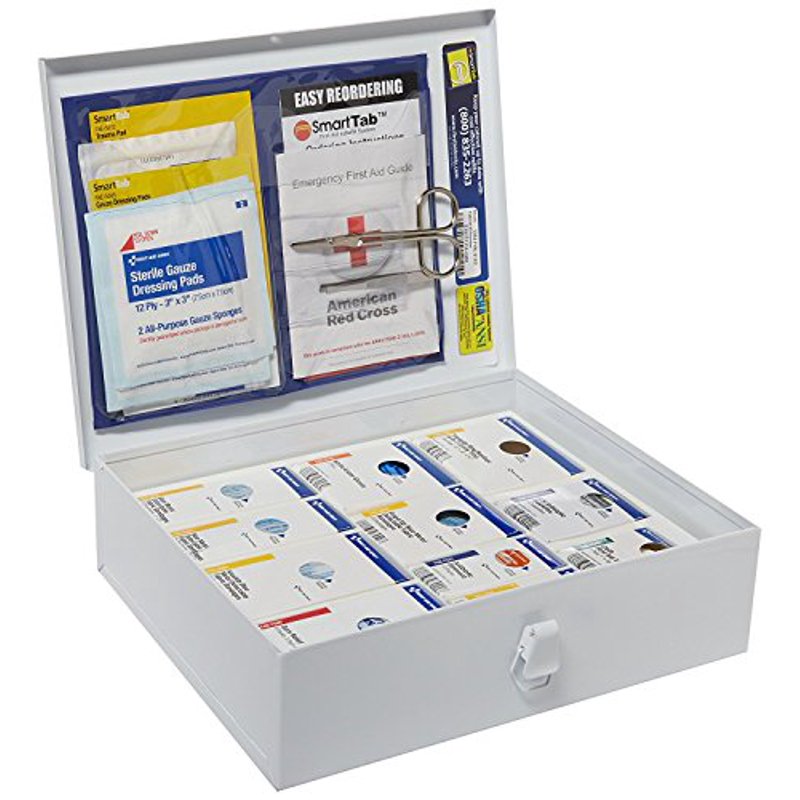 136-Piece OSHA Compliant First Aid Kit with Metal Wall-Mount Case