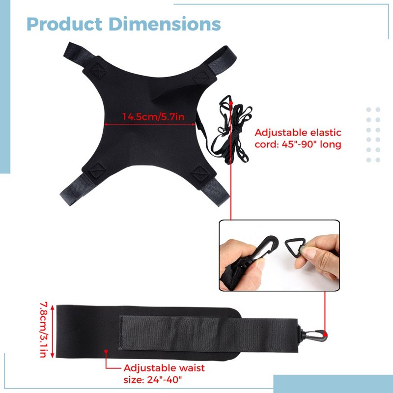 Solo Volleyball Spike Trainer with Adjustable Elastic Cord & Ball Pouch