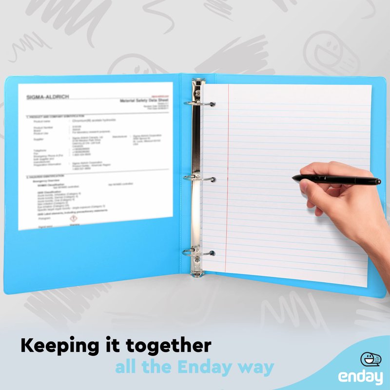 3-Ring View Binder 1/2 Inch Pack of 4 Assorted Colors Durable & Eco-Friendly