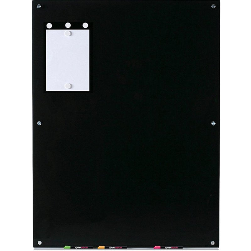 Magnetic Black Glass Dry-Erase Board Set - Multiple Sizes with Accessories