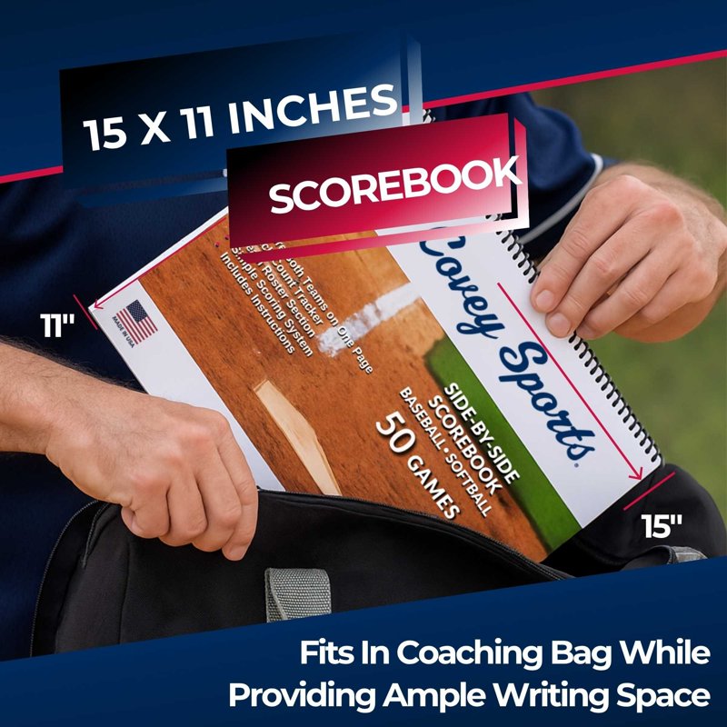 Baseball & Softball Scorebook - Side-by-Side 50 Game Tracking