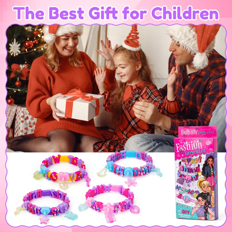 DIY Friendship Bracelet Kit for Girls - Multicolor Beads & Charms