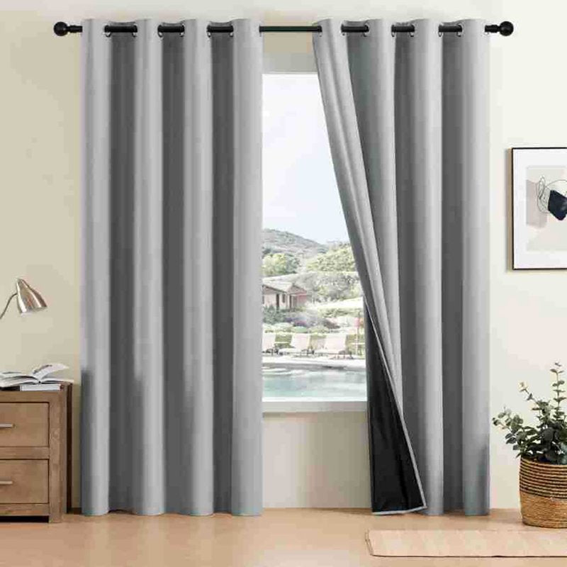 Light Blocking Curtain Panel Pair - Elegant Bedroom and Living Room Overlay 52x63in