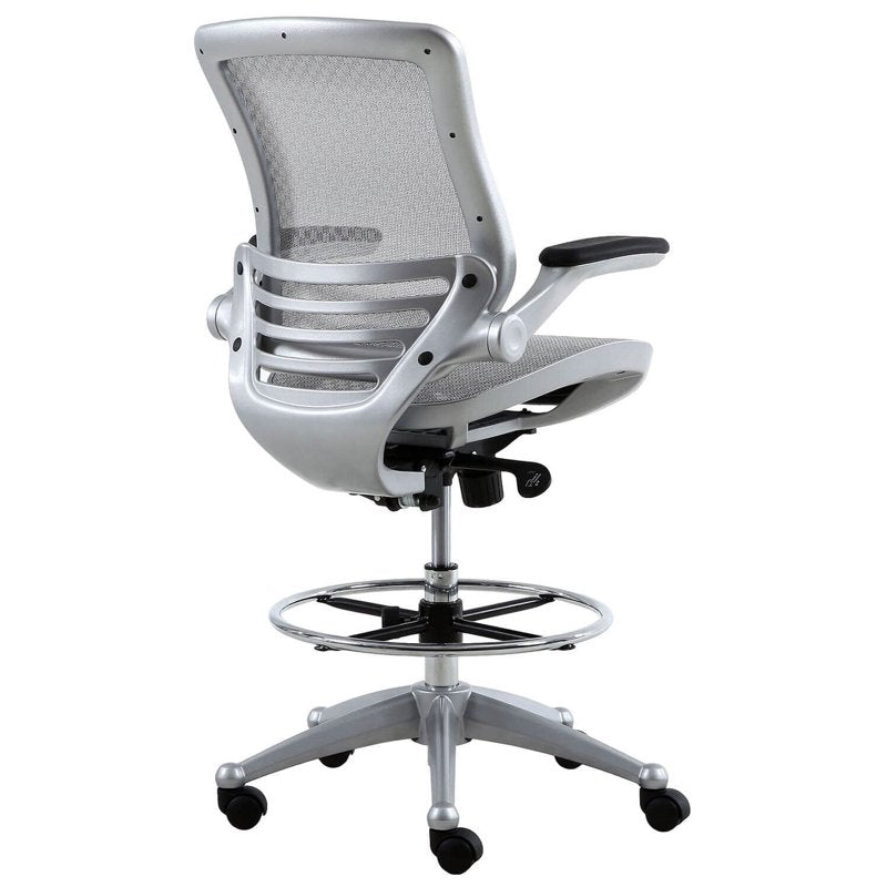 Heavy Duty Mesh Drafting Chair with Lumbar Support - Ergonomic Office Stool