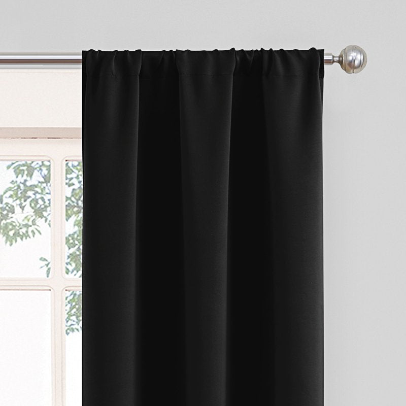 Eclipse Phoenix Blackout Curtain Panel Set of 2 - 37 x 84 in, Black