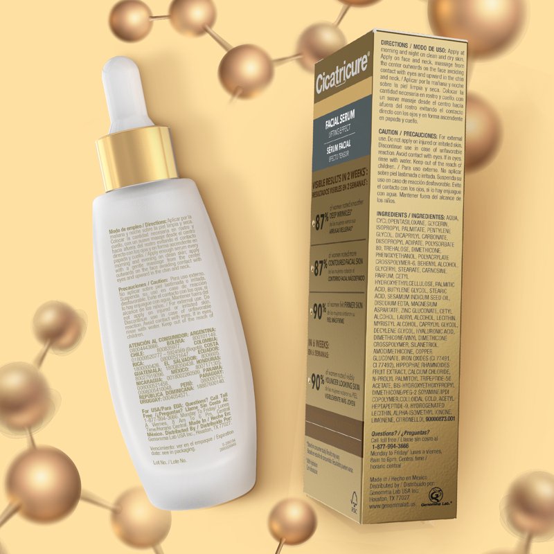 Anti-Aging Face Serum with Gold & Peptides for Firming & Hydration - 0.9 oz
