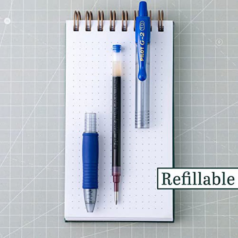 Gel Pen Set 8-Pack - Refillable & Retractable Blue Ink Pens for Office & Writing