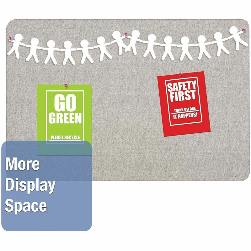 Frameless Fabric Bulletin Board 3' x 2' Gray Office Display Board