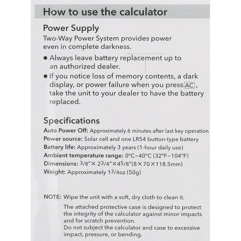 8-Digit Solar Power Calculator with Protective Wallet Case - Blue