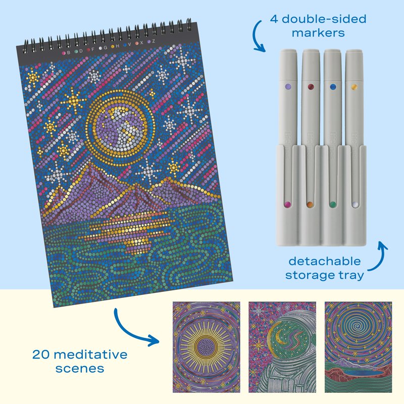 Metallic Galaxy Dot-by-Letter Art Kit | Guided Meditation & Shimmering Scenes