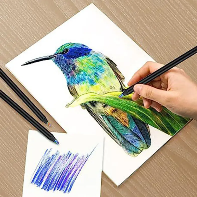 Rainbow Colored Pencils Set for Kids & Adults - 8 Jumbo Art Pencils