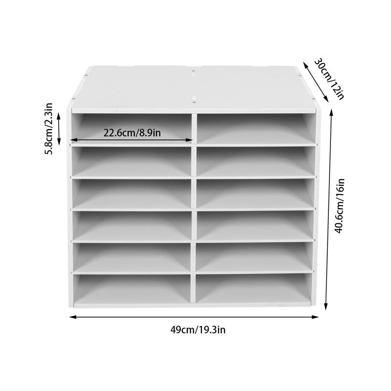 Classroom Mailbox Organizer 12 Slots PVC Literature Storage with Load Capacity