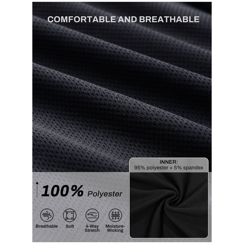 Men's 2-in-1 Athletic Running Shorts with Pockets - Breathable Quick-Dry Gym Shorts