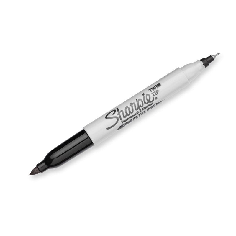 Permanent Markers with Fine and Ultra Fine Tips - Black, 12 Count